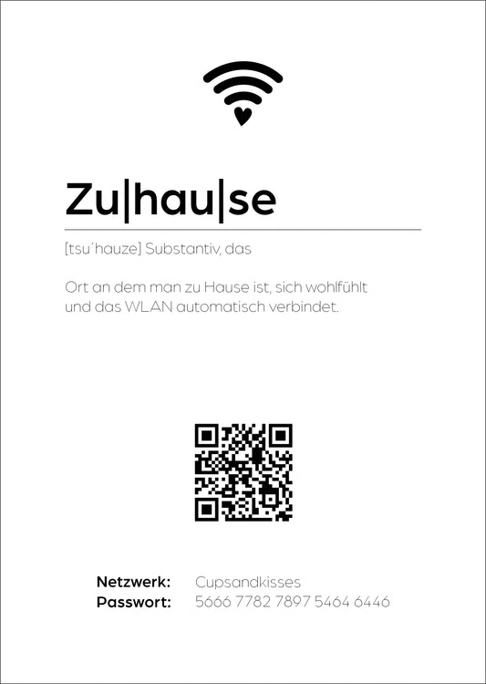 Personalisiertes WLAN, WiFi- Poster, Print, Druck, Kunstdruck, Zuhause