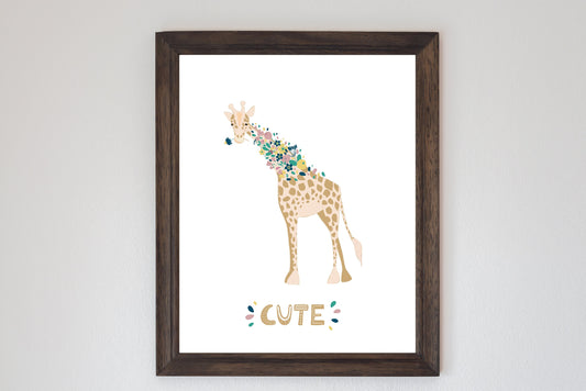 Poster "Giraffe" Kinderzimmer, Deko - Cupsandkisses