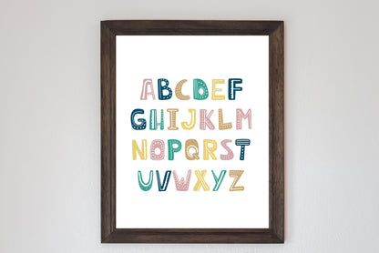 Poster "Alphabet, bunt" Kinderzimmer, Deko - Cupsandkisses