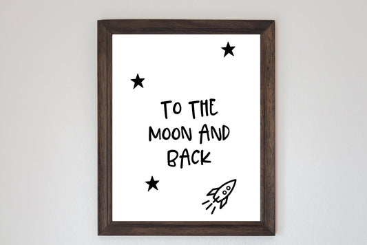 Poster "To the moon and back" Kinderzimmer, Deko - Cupsandkisses