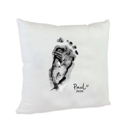 Kissen "Hand-/Fußabdruck mit Namen" personalisiert, Muttertag, Vatertag, Geburt - Cupsandkisses