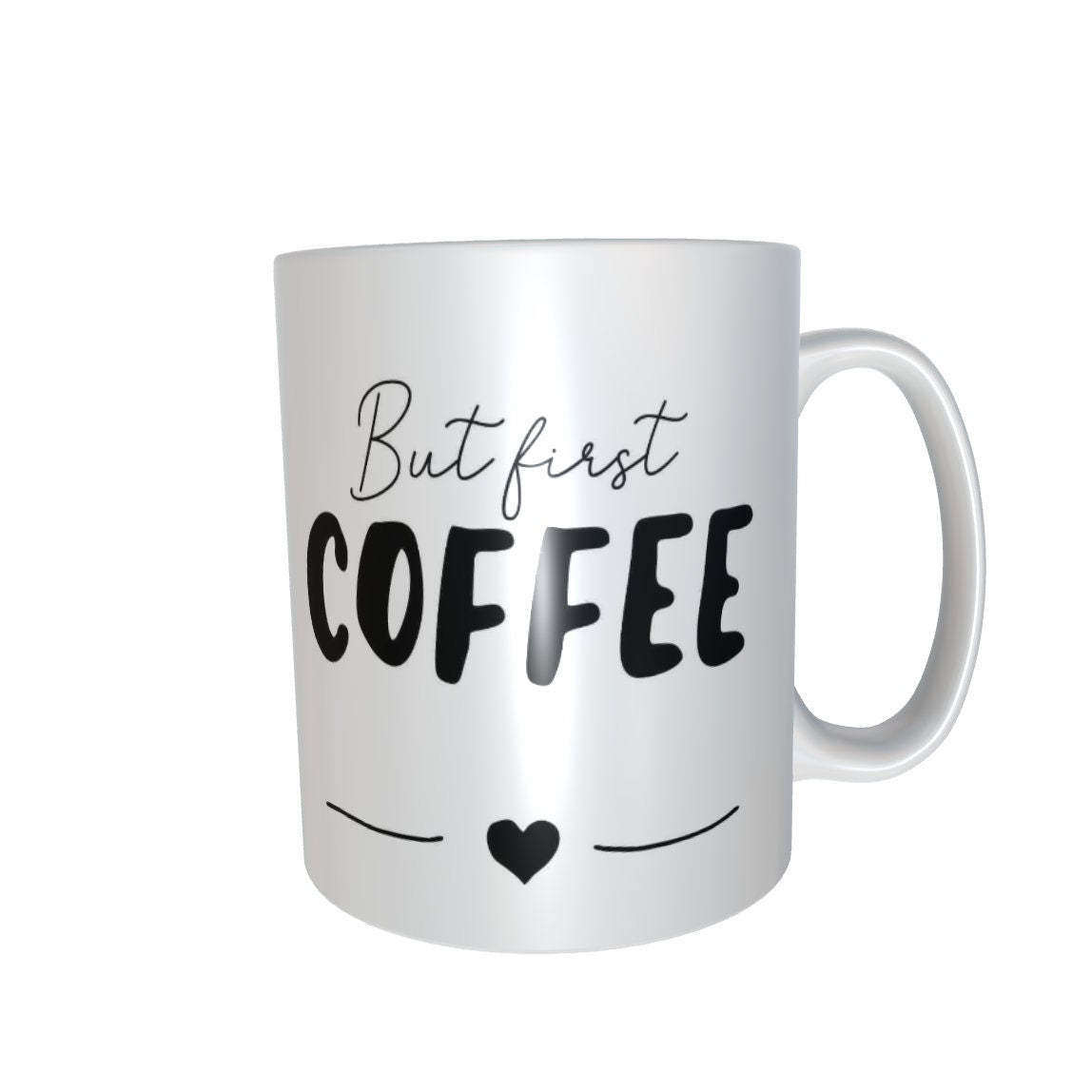 Tasse „But first Coffee" Personalisierbar, Kaffeeliebe, Morgenmuffel - Cupsandkisses