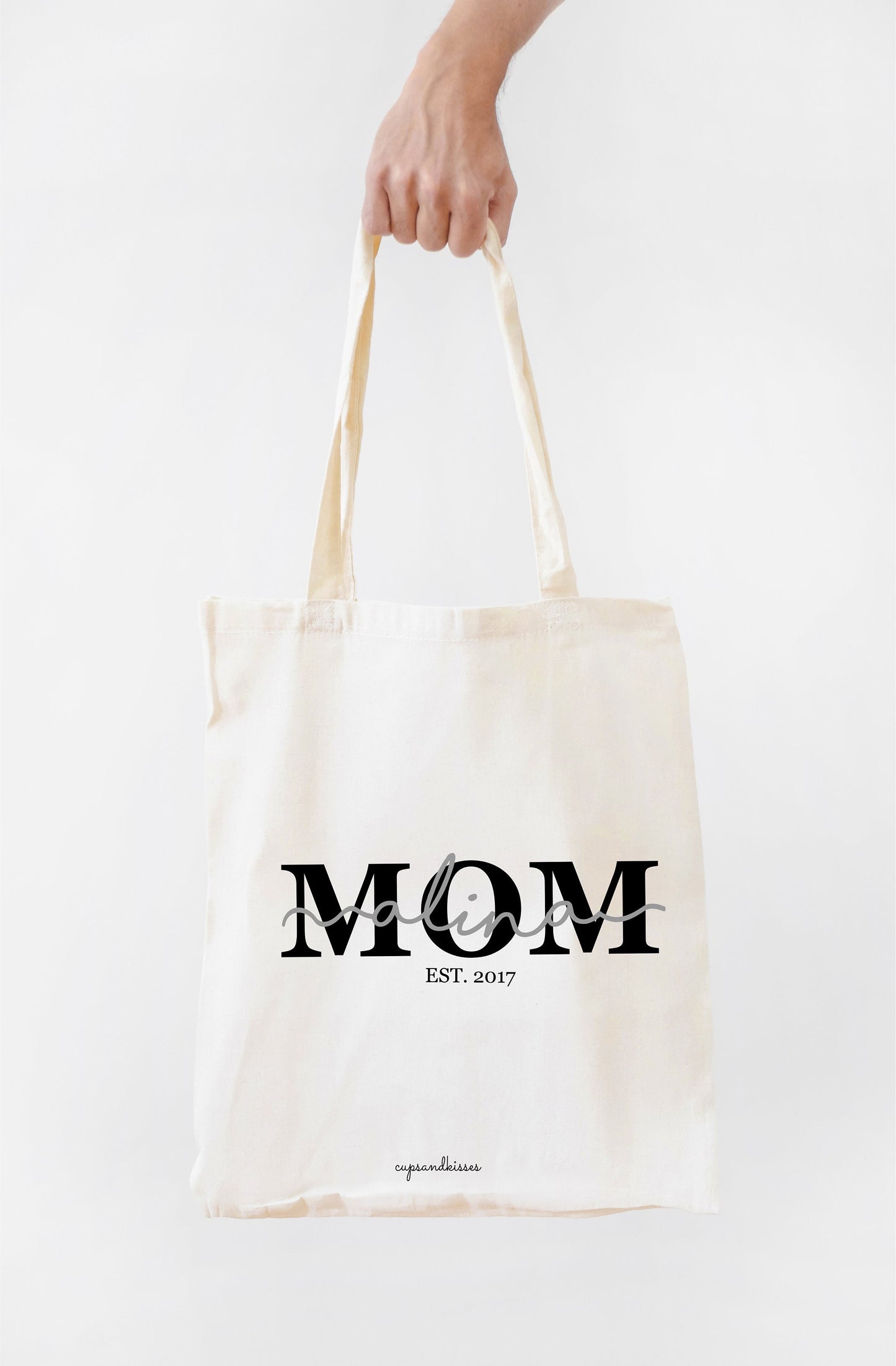 100% organic cotton bag "MOM" personalized, mom, name, Est., fairtrade, OEKO-TEX