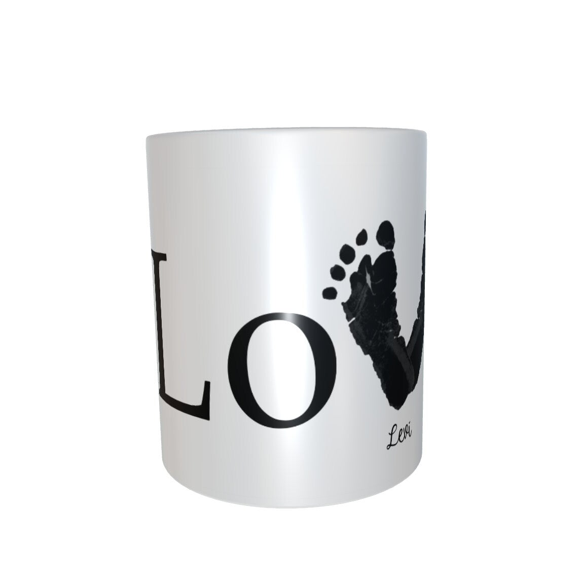Tasse „Fußabdruck LOVE" Personalisiert, Vatertag, Muttertag, Valentinstag, Liebe - Cupsandkisses