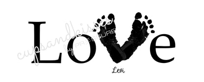 Tasse „Fußabdruck LOVE" Personalisiert, Vatertag, Muttertag, Valentinstag, Liebe - Cupsandkisses
